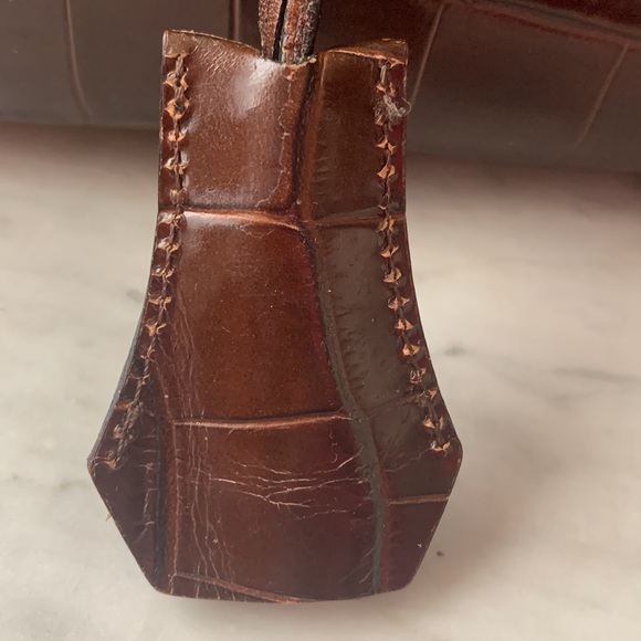 Fossil Leather Y2K Reptile Embossed Unusual Structured Bag 💥 - Picture 3 of 16